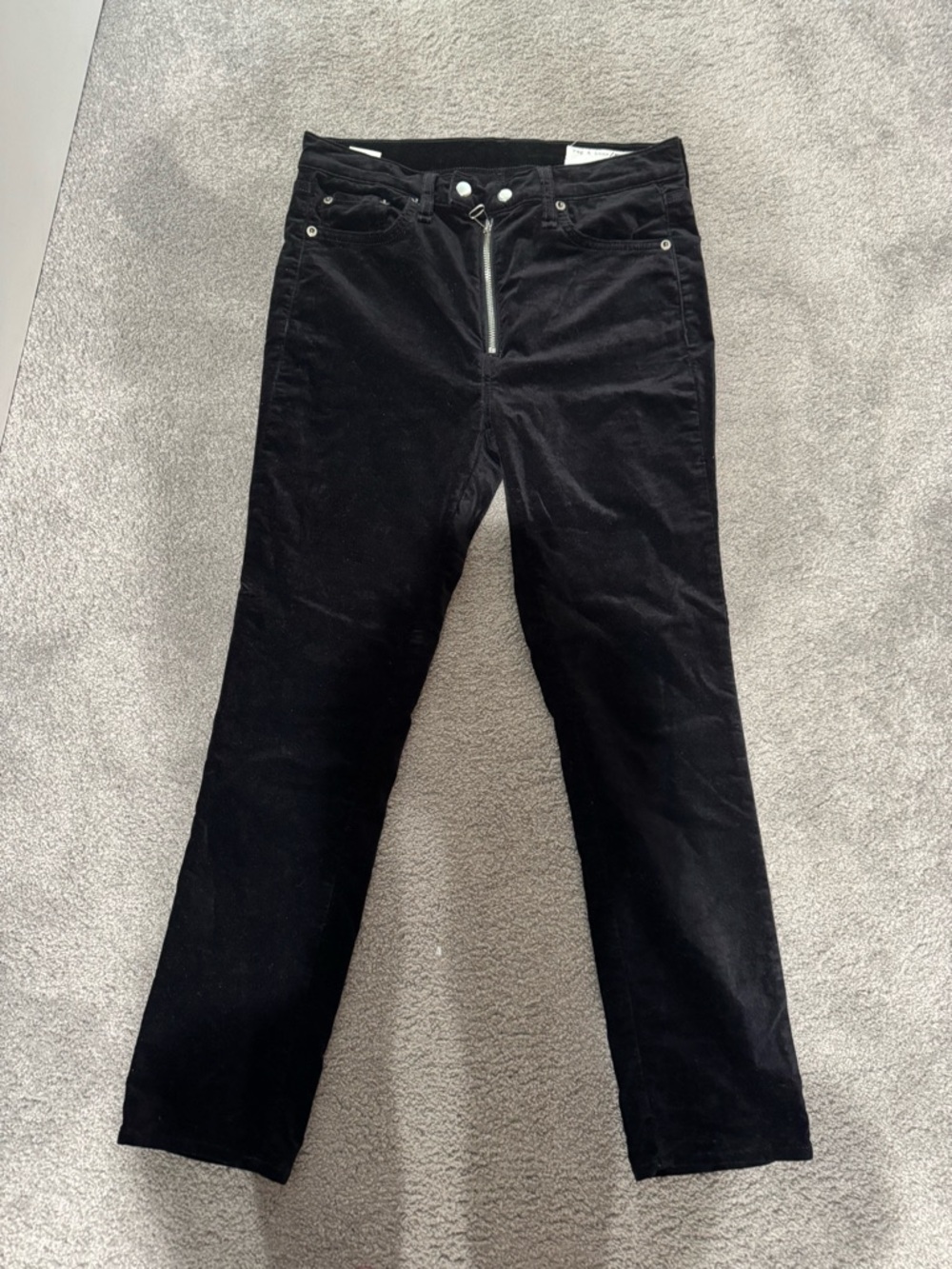 Rag & bone skinny black velvet jean